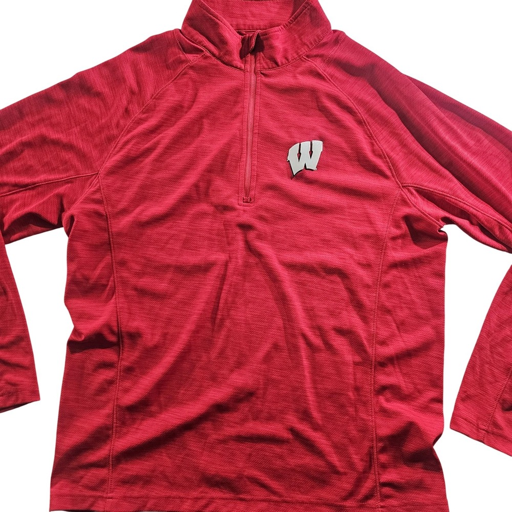 Wisconsin Badgers Pullover Mens Large Red Levelwear Quarter Zip Lightweight Top